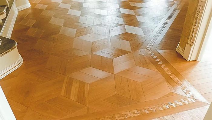 Hardwood flooring installation rhombuses 3