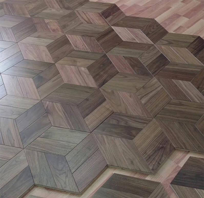 Hardwood flooring installation rhombuses 4
